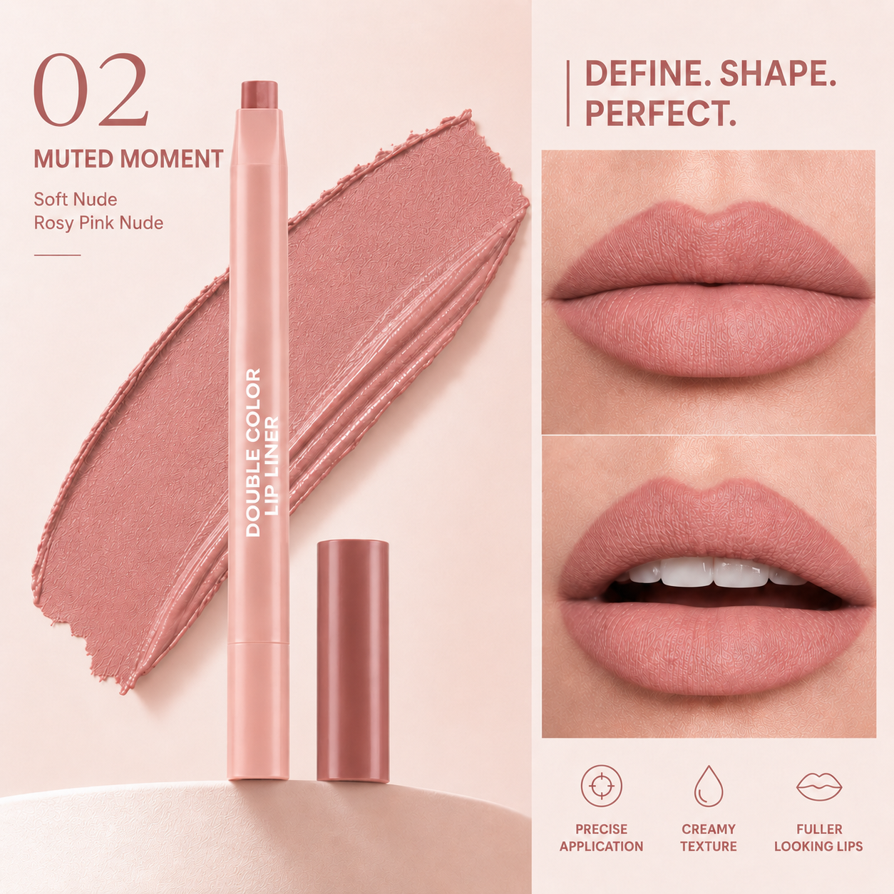 ⏰Buy one and get one free  Mirencosm DoubleColor Lip Definer - 2-in-1 Lip Liner & Balm, Define & Fill in One Swipe