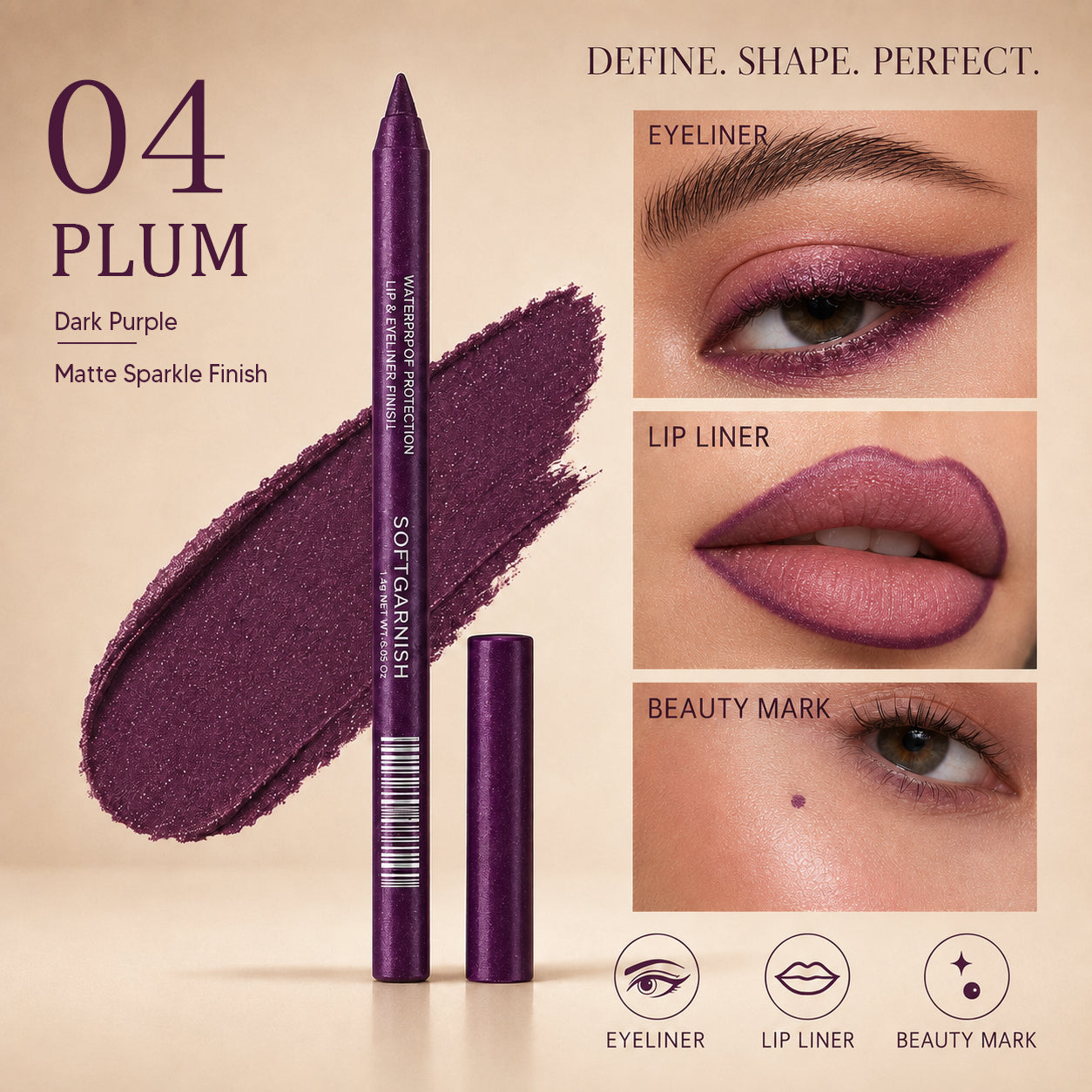 12-SHADE COLORED GEL EYELINER + METALLIC & SHIMMER FINISHES