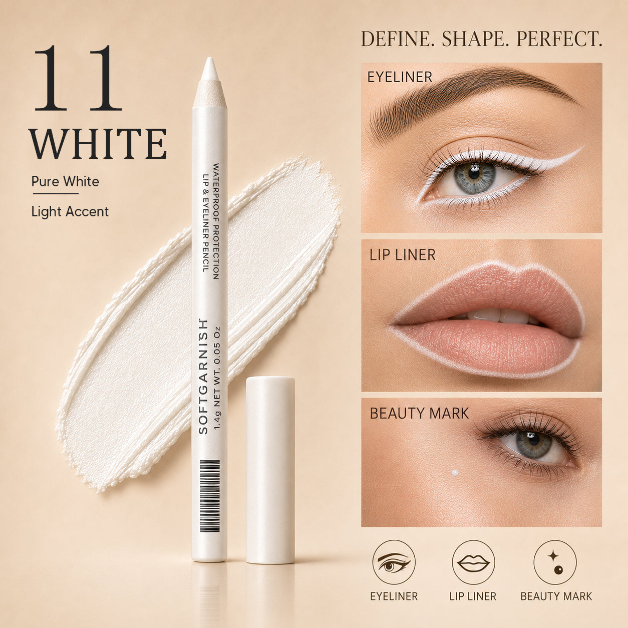 12-SHADE COLORED GEL EYELINER + METALLIC & SHIMMER FINISHES