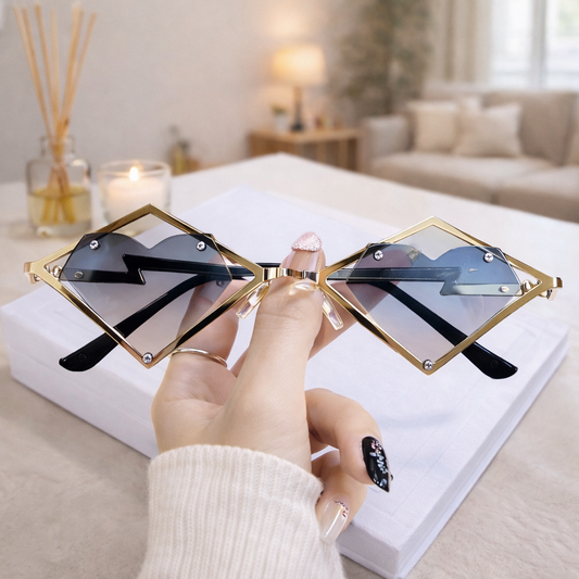 Metal Frames Heart-Shaped Sunglasses Without Frame – UV400 Degrade Steampunk Tones