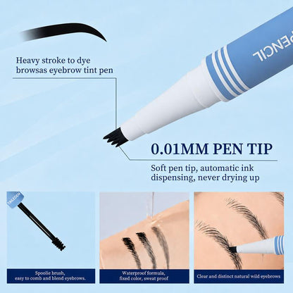 Waterproof 2-in-1 Micro-Fork Eyebrow Pen