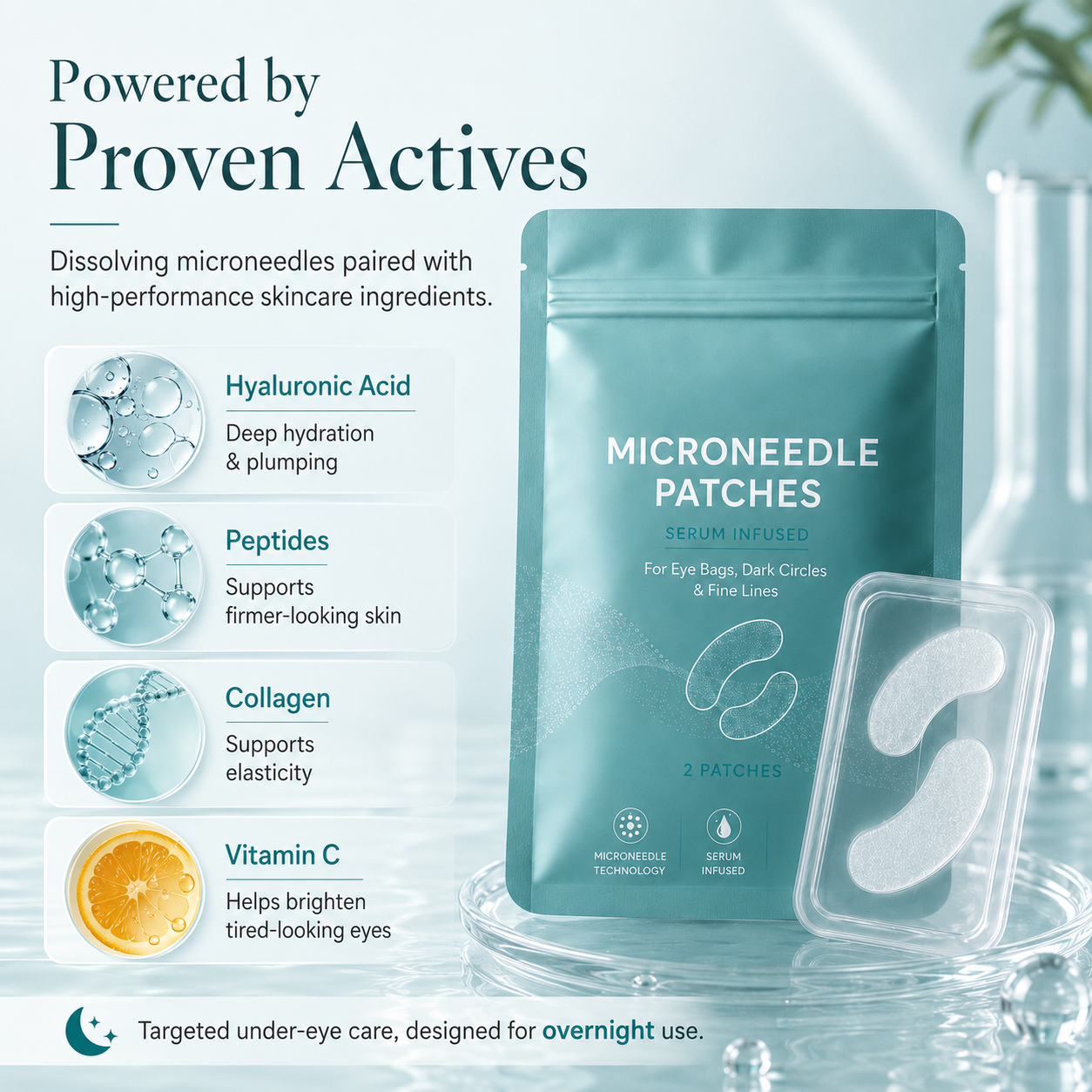 Dissolving Microneedle Eye Patches