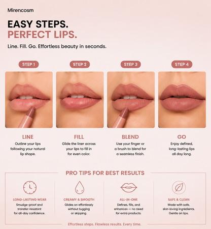 ⏰Buy one and get one free  Mirencosm DoubleColor Lip Definer - 2-in-1 Lip Liner & Balm, Define & Fill in One Swipe