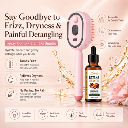 JYNVRE SPRAY MASSAGE COMB + DAILY HAIR REFRESH
