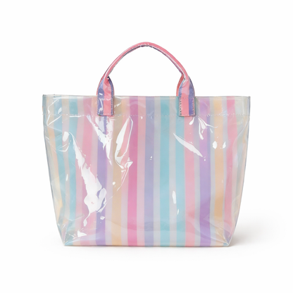 👜Striped Canvas Tote Bag – Everyday Chic & Spacious Carryall