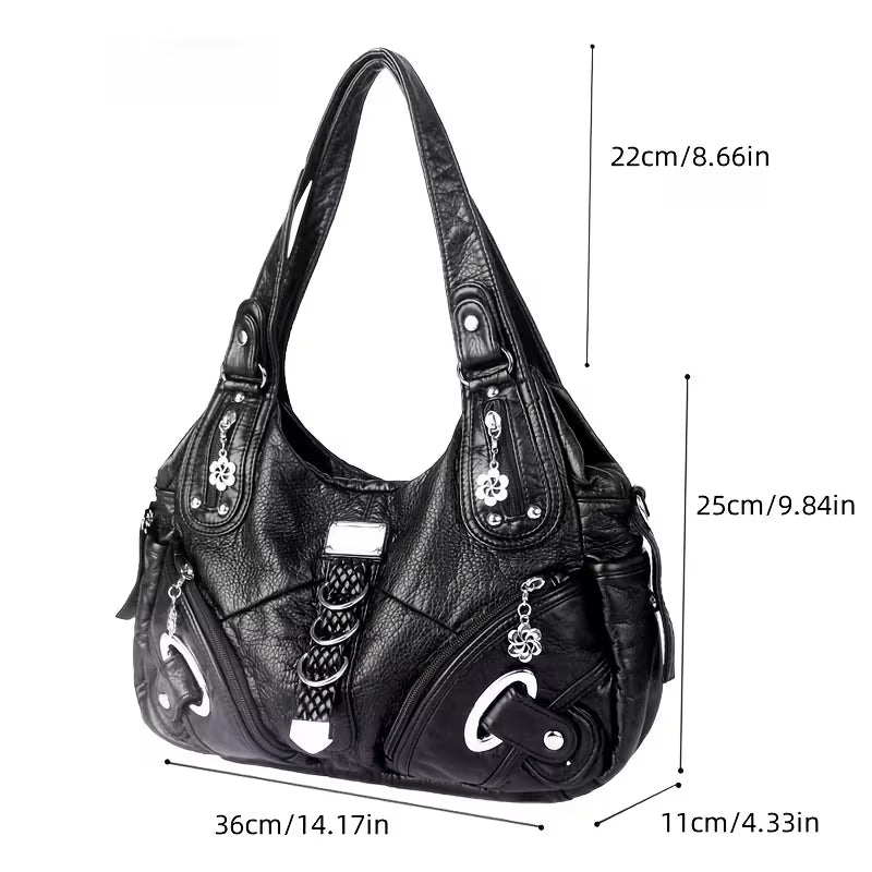 👜 Soft PU Leather Hobo Shoulder Bag — ✨ Quiet-Luxury Style, Zip Closure, and Effortless Everyday Carry