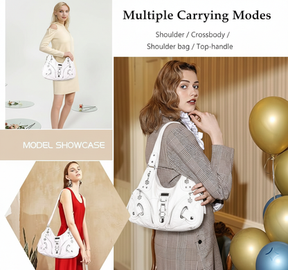 👜 Soft PU Leather Hobo Shoulder Bag — ✨ Quiet-Luxury Style, Zip Closure, and Effortless Everyday Carry
